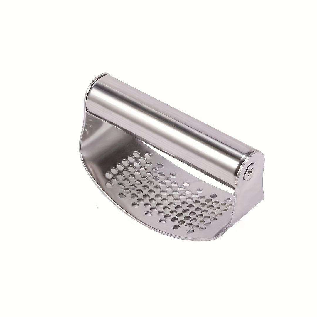 4 Colors Stainless Steel Garlic Press - Manual Garlic Crusher with Ergonomic Handle, Durable Kitchen Tool for Crushing Garlic, No Electricity Needed, Easy to Clean, Perfect for Home Cooking, Garlic Crusher for Kitchen, Cookin