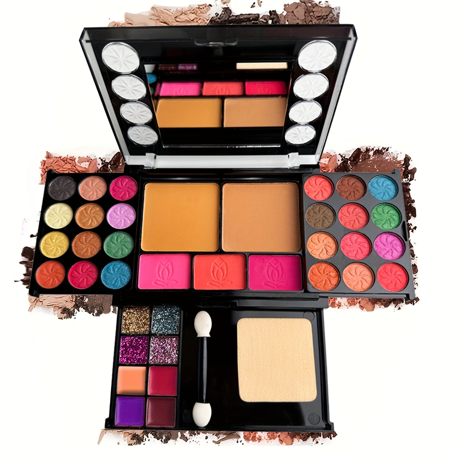 37 PCS Set Ultimate Makeup Set: Eyeshadow Palette, Blush, Lip Gloss & Contour Kit with Applicators - for Beginners, Includes Brown, Berry, Coral & Blue Tones for Women