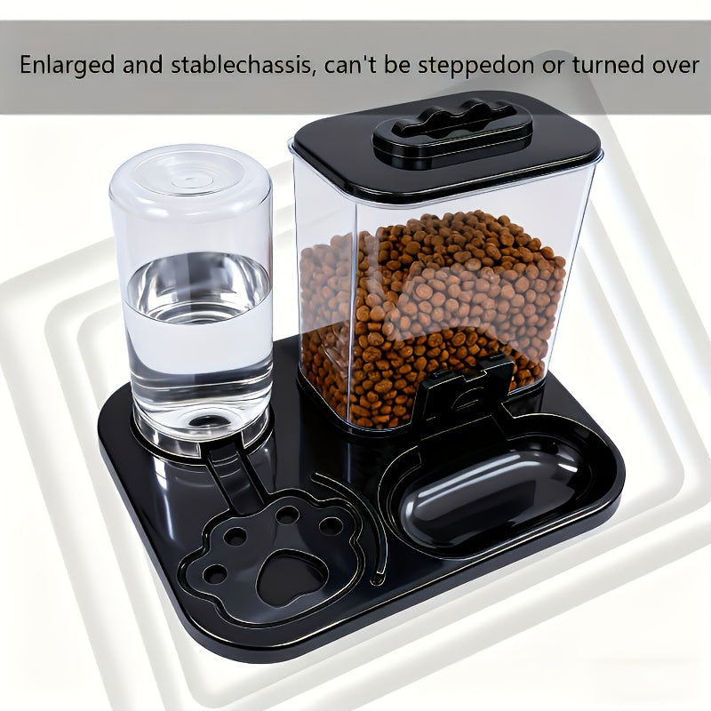 Automatic Water Dispenser for Cats & Dogs with Bowl - 0.98-9.99 L Multi-Capacity, Battery-Free/Plug-in, Easy to Clean & Moisture-Proof, Indoor/Outdoor Use, Durable Black Design with Clear Window & Ergonomic Handle