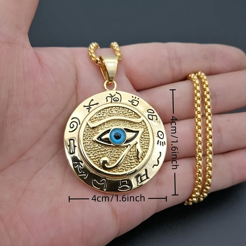 NEW Arrivals Ancient Egyptian The Eye of Horus Pendant Necklace Hip Hop Women Men's Accessory The Eye Of Horus Eagle Head God Eye Necklace Jewelry Accessories