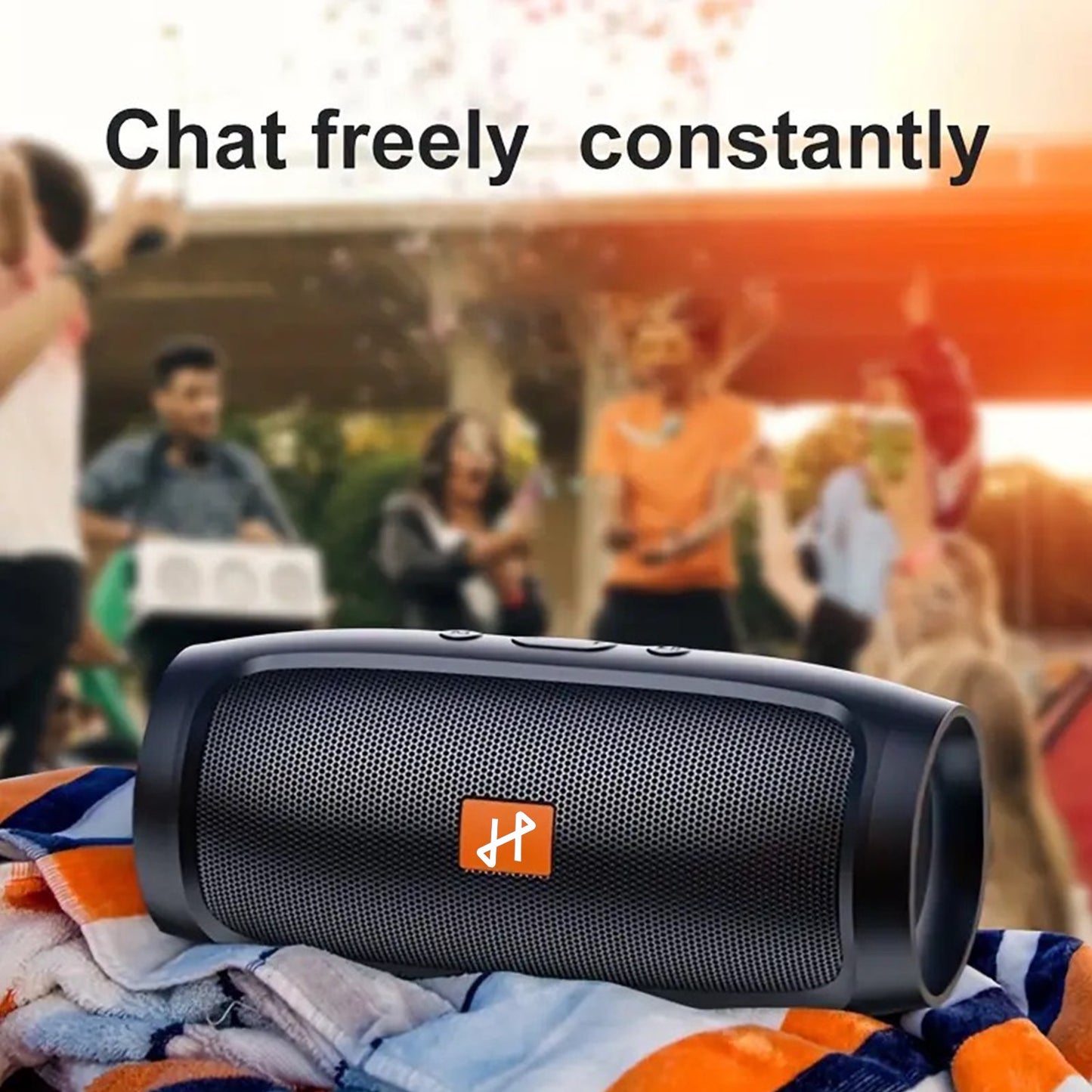 Portable Mini Soundbar with Subwoofer -  Wireless Speaker, Multimedia Bluetooth Birthday Party Camping Compact Design for Travel, Outdoor Hiking Rich Stereo Bass