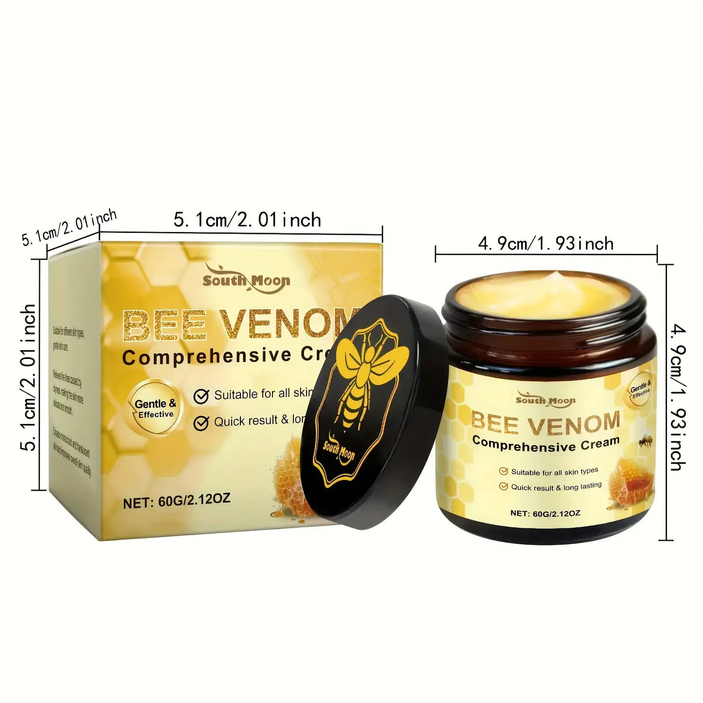 4 PCS Set of Bee Venom Firming Cream- Contains Natural Ingredients Such as Glycerin and Bee Venom- Feet Wax Mask Fungus Dead Skin Removal Therapy Moisturizes Neck, Firms Skin, Deeply Hydrates for Beautiful Skin