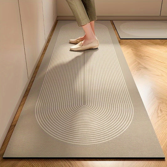 4 Types Italian Style Kitchen Mat, 60x120cm Featuring a Modern Floral Design, Easy to Clean, Rectangular Floor Mat, 3.7Mm Thick, Suitable for Home Decor, Made of Polyester Fiber, Non-Slip, Absorbent Mat | Decorative Flooring