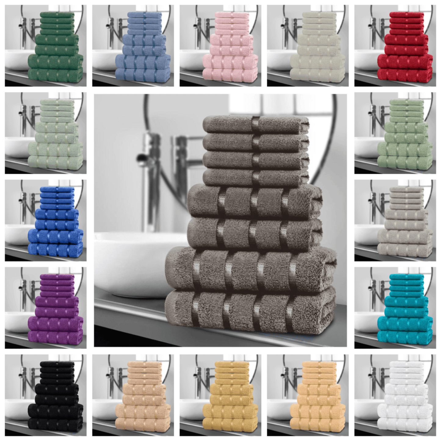 8pcs Egyptian Luxury Cotton Towel Set | Quick-Drying & Highly Absorbent | Includes 4 Face, 2 Hand, 2 Bath Towels | Sophisticated Boston Design | 15 Elegant Colors | Machine Washable