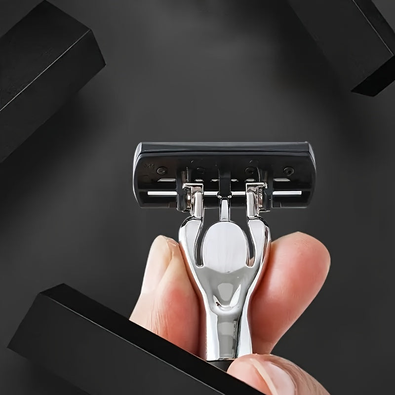 Extra Capacity 2 Handle Set, Includes 36 Replacement Blades, Six-Layer Stainless Steel Men's Razor, Anti-Scratch Hair Removal Shaving Kit Male Grooming Accessories Hair Care Supplies