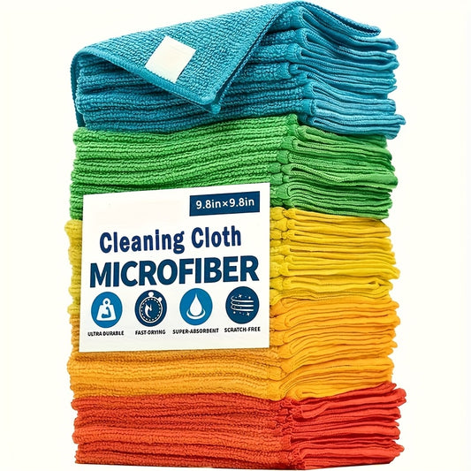 NEW 16/32-Pack Set Microfiber Cleaning Cloths - Reusable, Nonwoven, Super Absorbent, Non-Scratch Wipes for Dusting, Polishing, and Wiping in Kitchen, Car, Glass, Floors, and Furniture - Durable Household Cleaning Cloths