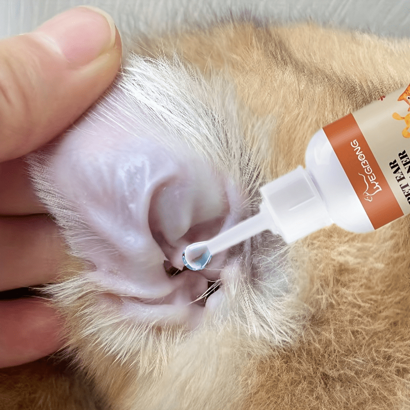Pet Ear Cleaning Drops 50Ml for Safe Dirt Removal, Suitable for Both Cats And Dogs, Easy-To-Use Dropper for Daily Ear Maintenance, Non-Irritating to Pet Ear Canals