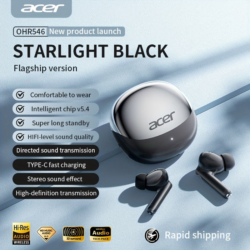 Original Acer Official Genuine Product] In-Ear Design | TWS Wireless Earbuds | Stereo | Deep Bass | Low Latency for Calls | Comfortable Fit (For Study/Business/Sports/Running/Fitness) | Portable Design | Multi-Device Compatib