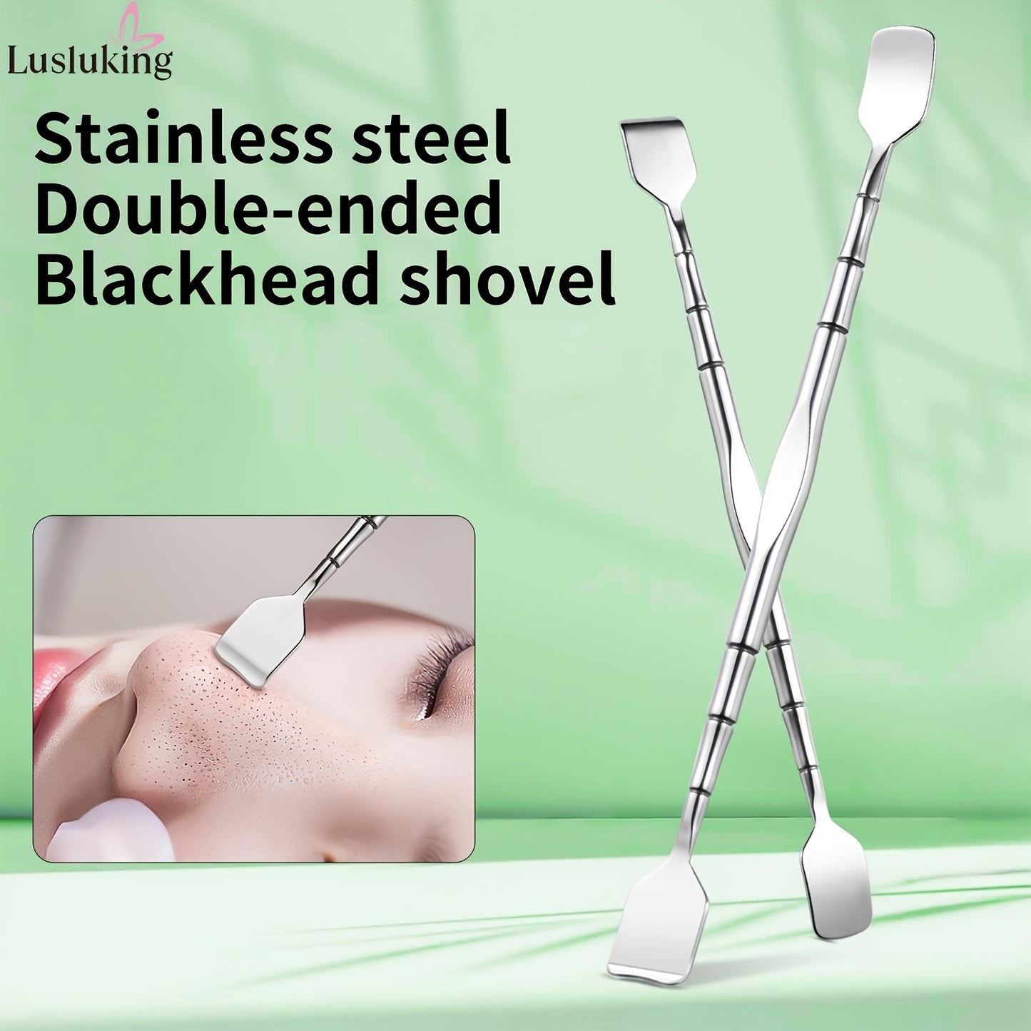 Double-Ended Blackhead Remover: Facial Pore Cleanser, Exfoliator, and Massage Tool Manual Spatula for Smooth Skin Women Skin Care Accessories