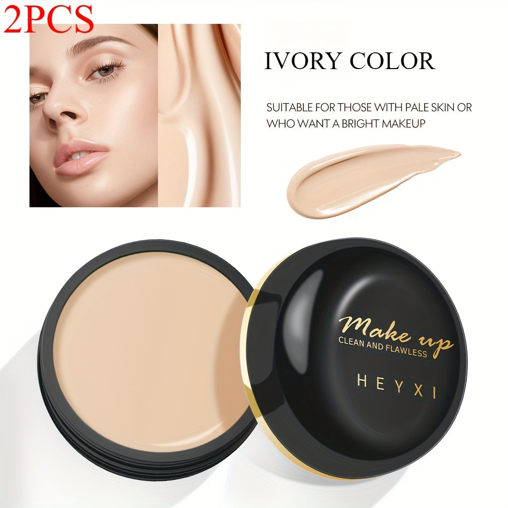 2 PCS Set Full Coverage Concealer - Waterproof, Matte Finish, Suitable for All Skin Tones, Hides and Dark Spots, Long-Lasting, Multi-Color, Plant-Based Formula