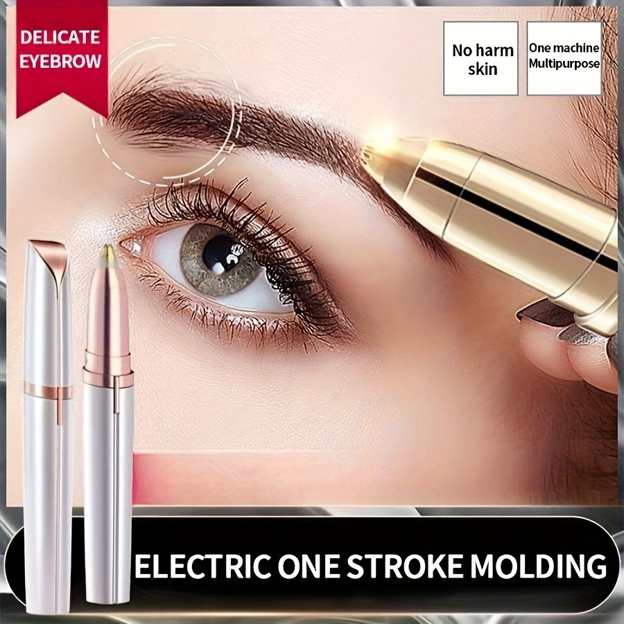 Portable Rechargeable Electric Eyebrow and Bikini Area Trimmer with 4 Blades Heads| Stainless Steel Blades, USB Charging, Suitable for Eyebrows, Armpits, Arms, Fingers, Legs