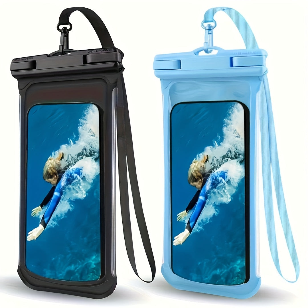 4 PCS Set "Tourism Season" New IP65 waterproof air cushion surrounded by floating thick waterproof bag, can protect up to 17.78 cm of mobile phone, suitable for swimming, surfing, rainy day travel, beach, cruise, skiing and o