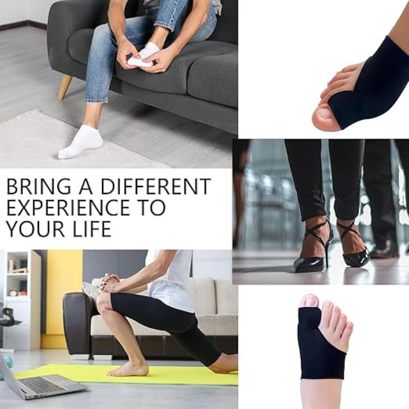 2 PCS Set A Pair of Adjustable Elastic Toe Separators, Unisex Gel Toe And Thumb Separators with Gel Pads - Designed for Foot Comfort - Suitable for Nighttime Use, Hiking, Camping Gym