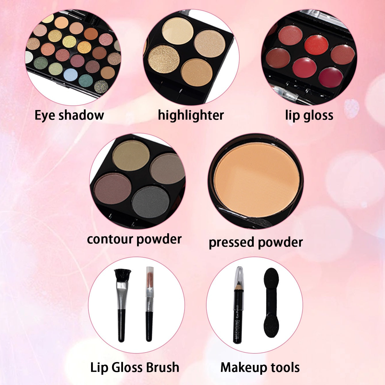42 PCS Set Travel Pack Exquisite Multi-layer Foldable Makeup Set, Rich Color High Shine Matte Finish Lipstick, Eye Shadow, Blush, Highlight, Eyeliner, Etc., Your One-Stop Family Sharing Set, Beginners Must Have, New Year/Vale