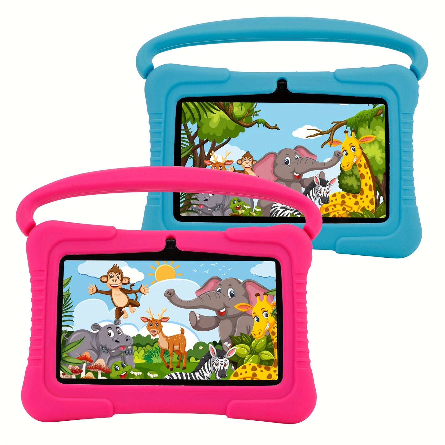 7" Kids Tablet, 2GB RAM+32GB ROM, Safe Eye Protection Screen, Wi-Fi, Dual Camera, Educational Games, Parental Controls App, Android Tablet With Drop Proof Silicone Sleeve Tablet