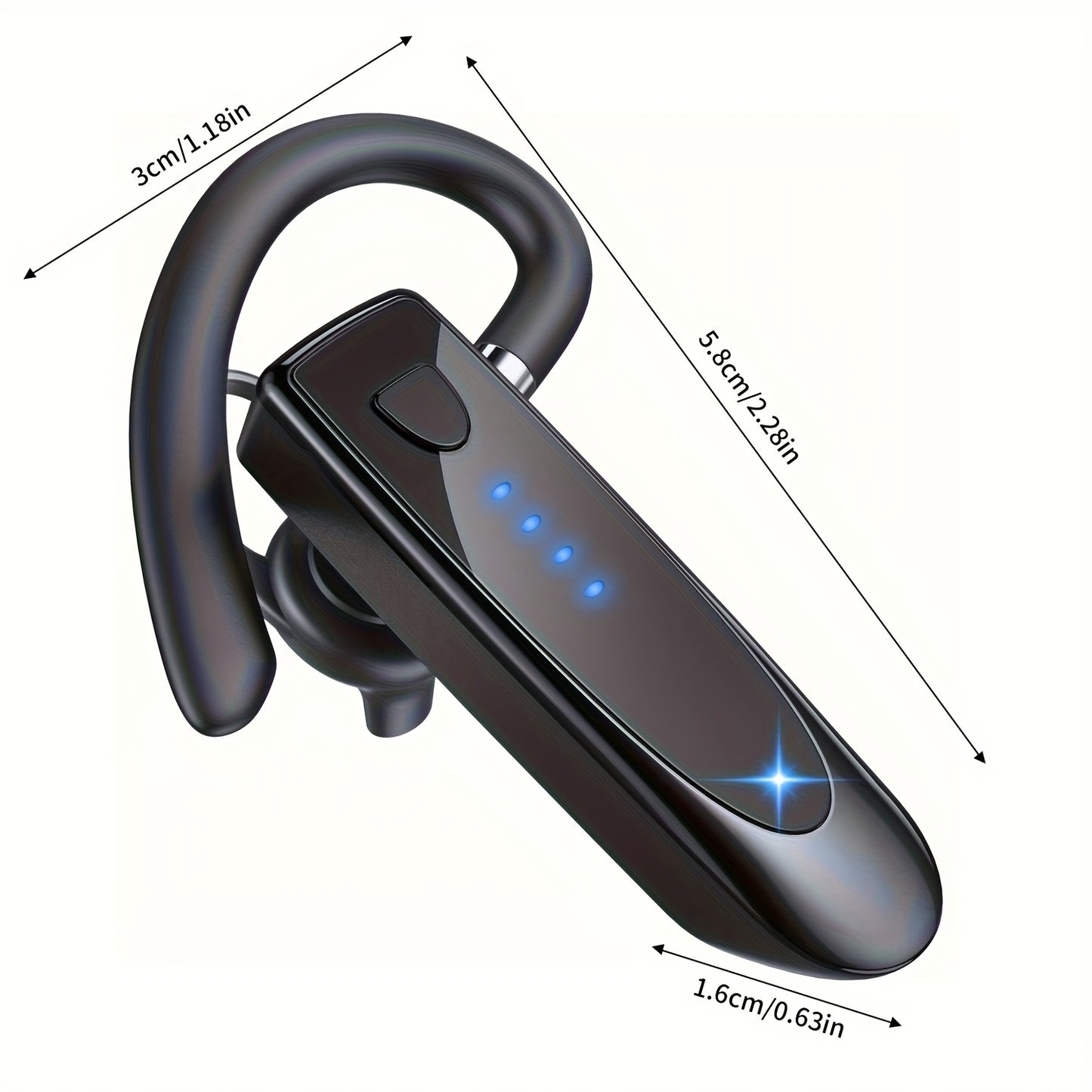 29Hr Music Playback Headphone with 180Hr Standby Time, Built-in Mic & Dual Device Connectivity, Lightweight In-Ear Design for Office, Trucker, Driver - USB Rechargeable