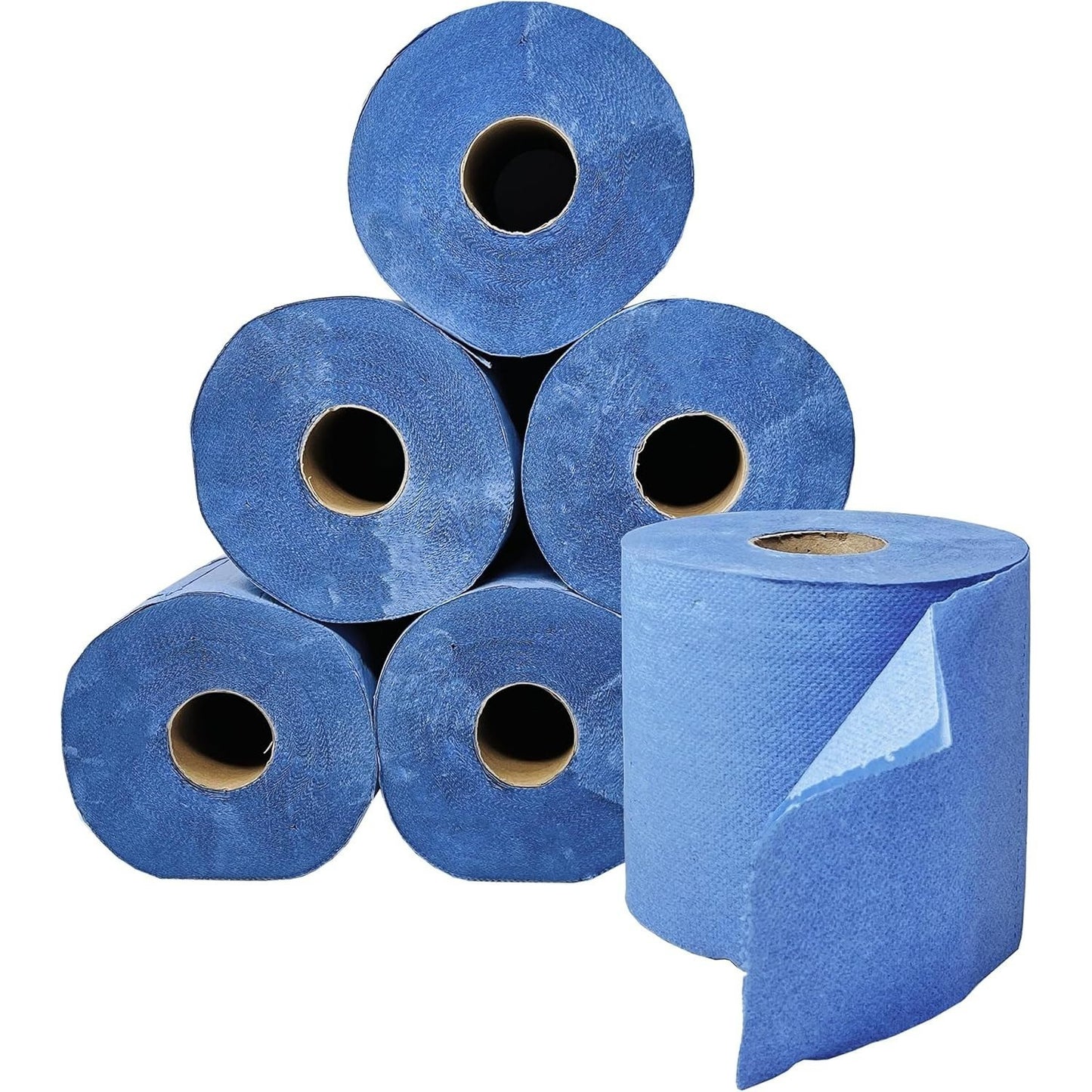NEW Arrivals Extra Large 6 x Blue Paper Rolls 100m - 2 Ply Embossed Centre Feed - Hand Towel Tissue Rolls Bathroom Kitchen Furniture Home Office Cleaning Tools Sets