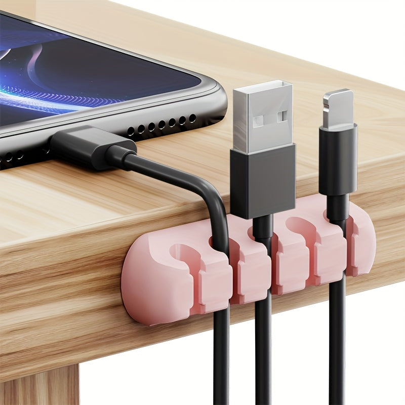 4 Colors Super Strong Self-Adhesive Silicone Cable Organizers with 7, 5, And 3 Slots for Managing Cables, Featuring Cable Holders And Storage Boxes to Keep Your Wires Neat And Tidy!