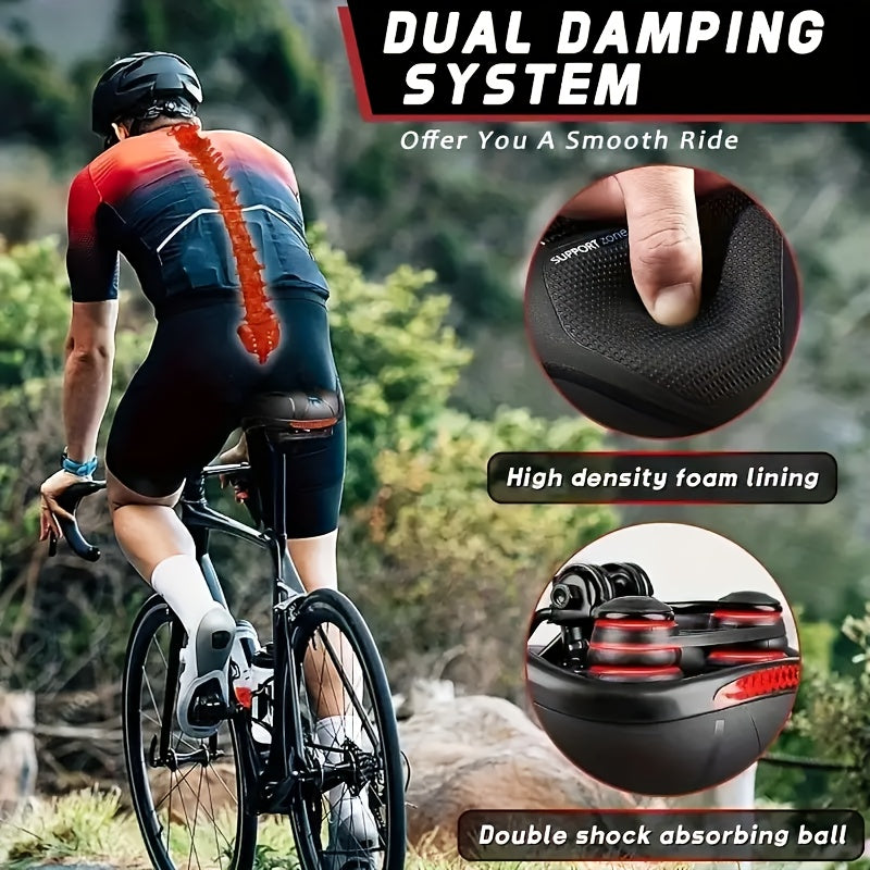Ultra-comfortable Bicycle Seat Cushion | Unisex Wide Saddle | 2 Shock-absorbing Balls + Memory Foam Cushioning | Waterproof, Sweat-resistant, and Non-slip | Suitable for Mountain/road/commuter/fitness Bikes | Long-distance R