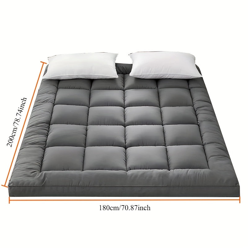 1pc 180cm x 200cm British Hotel Quality Mattress Topper 10cm Thick - Ultra-Soft Microfiber, Anti-Shift & Even Weight Distribution, UK Bed Sizes Single/Double/King/Super King, Grey