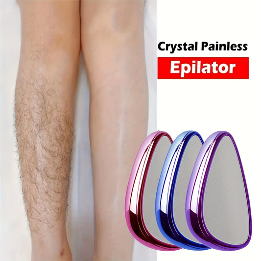 Purple Crystal Hair Removal Device for Both Genders - Gentle Exfoliation, Reusable And Waterproof Tool for Hair Removal, Purple Color for Skin on Back, Arms, And Legs