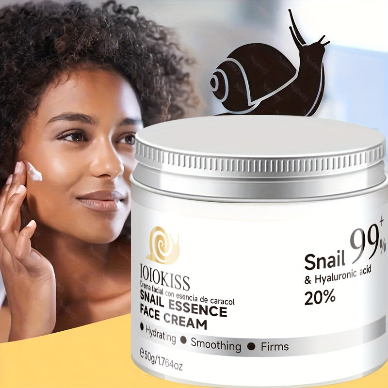 99% Snail Mucin Face Cream | Hydrating & Firming with Niacinamide & Collagen, Ginseng Moisturizer for Dry, Loose Light Beige | 24-Hour Nourishing, Suitable for All Light Beige Types, Day & Night Use, Creates Radiant Glow