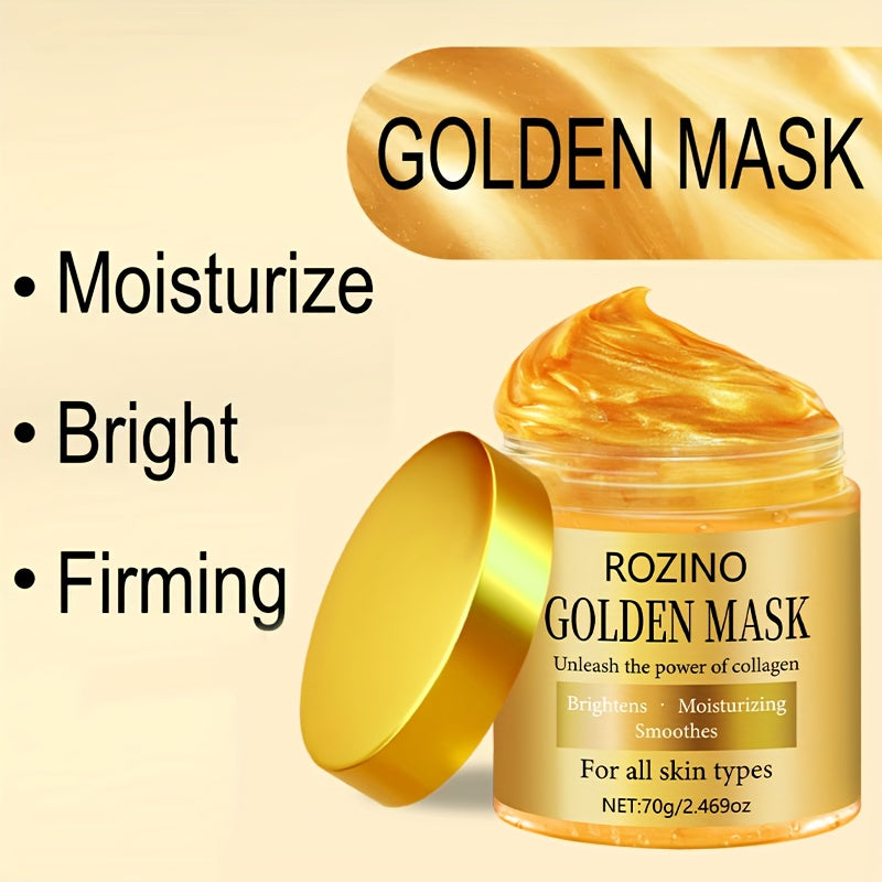 Golden Collagen Off Face Mask-Instant Facial Lift Mask Overnight, Moisturize Firm, More Radiant. Look Reduced Black Spot Discoloration Appearance and Wrinkles Appear, Improved Skin Redness, Dull, Loose and Large Pores Signs.