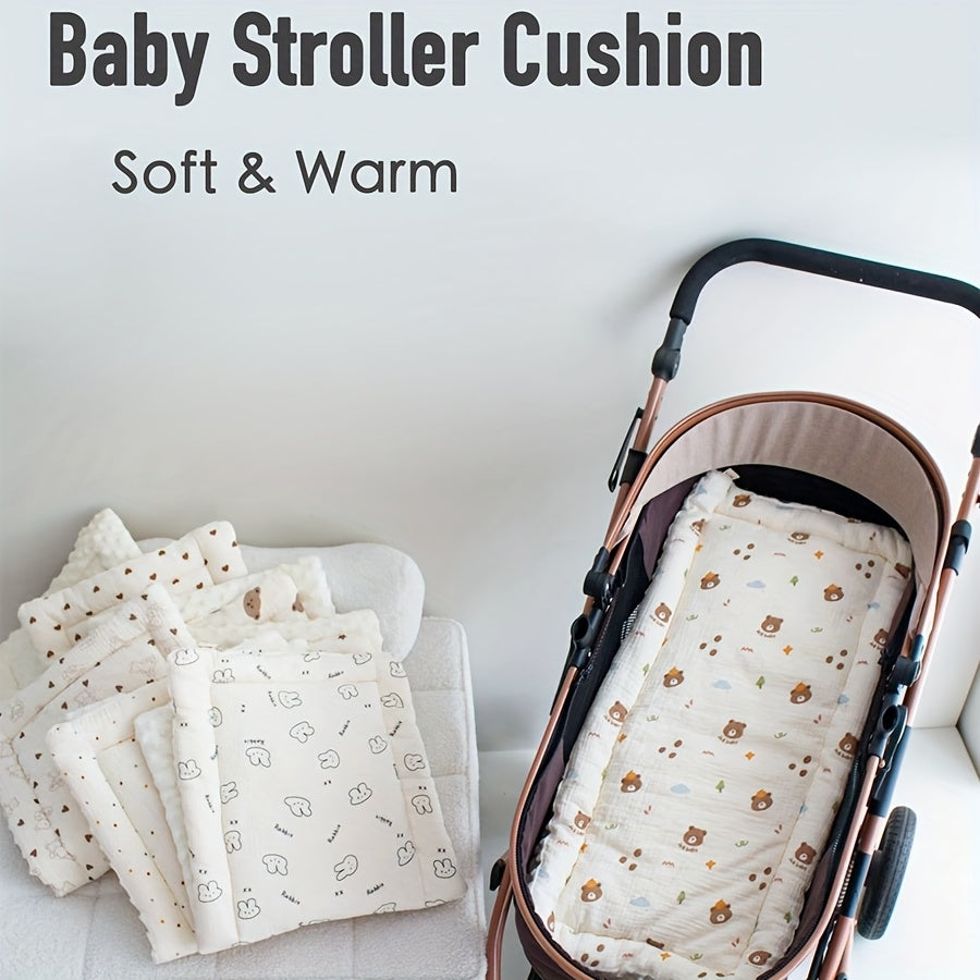 Fleece Material Stroller Pad, Super Comfortable Soft and Breathable for Indoor/Outdoor Use in 9 Scenarios – Baby Dining Carrier Cradle Swing Seat Accessory, 4 Season  Gift, Stroller Pad Cushion, Soft Thick Fleece Mat Stroll