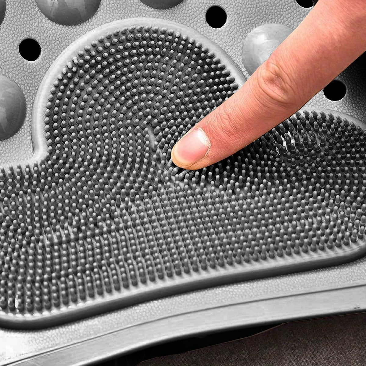 60x90cm Green Blue Cream and Gray Color Foot Massager – Textured Shower Mat with Suction Cup Backing, Drain Holes, and Easy-Clean Surface Bathroom Accessories
