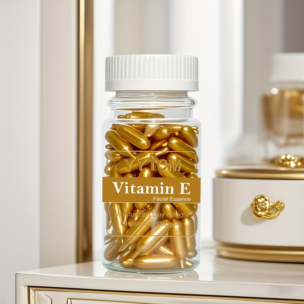 90 PCS Set Vitamin E Capsule Serum, Hydrating & Moisturizing Facial Light Beige Essence All Light Beige Types, Gel Formula for Face, Body, Hands, Feet, Daily Skincare, Sleek Packaging, High Quality Capsules