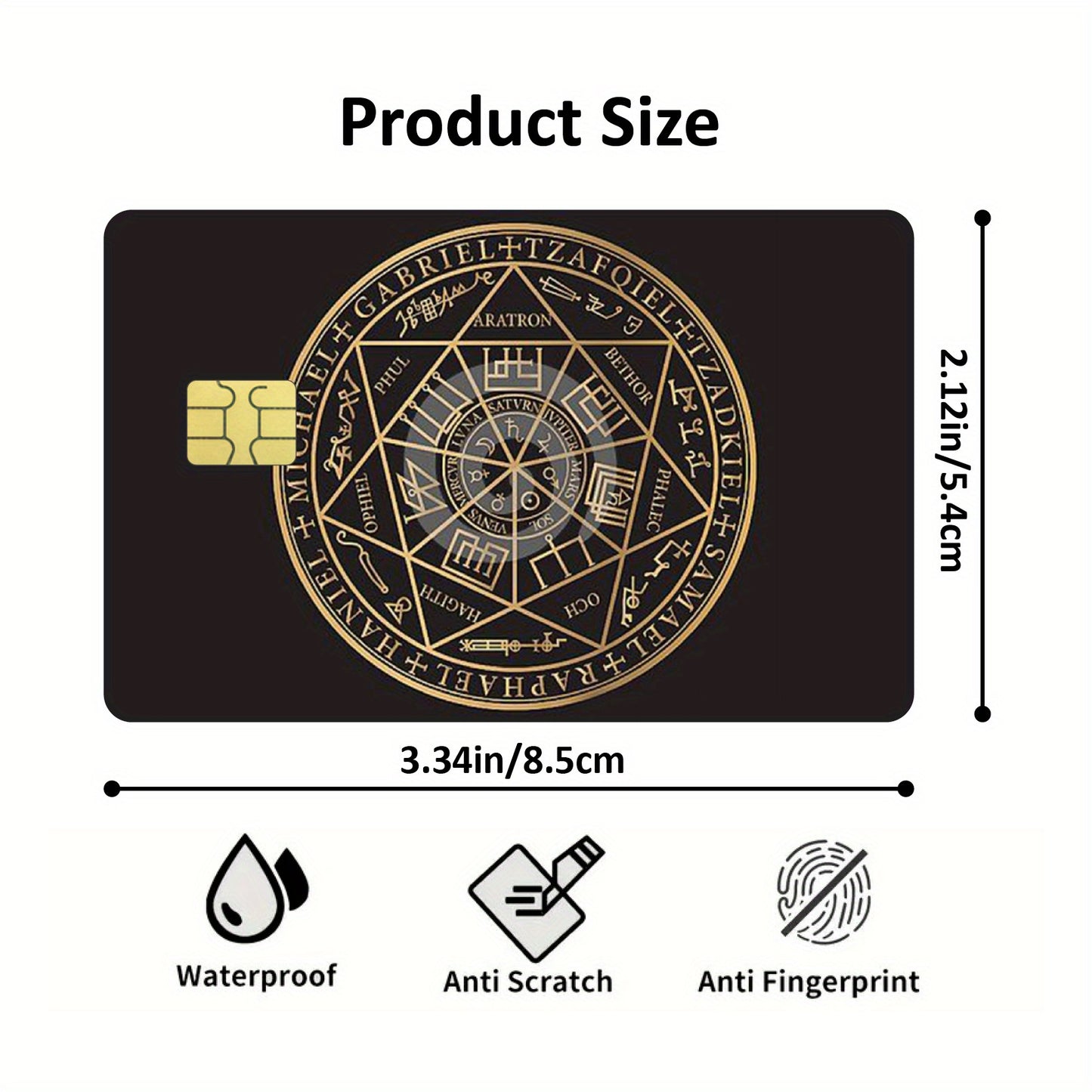 Secret Society  Mysterious And Exquisite Pattern Credit Card Sticker Set, 2pcs in 1 Set of Credit Card Stickers, Debit Card Skins, Bank Card Fun Skins, Holiday Gifts, Frosted Texture Feels Comfortable, Skins Are Suitable for