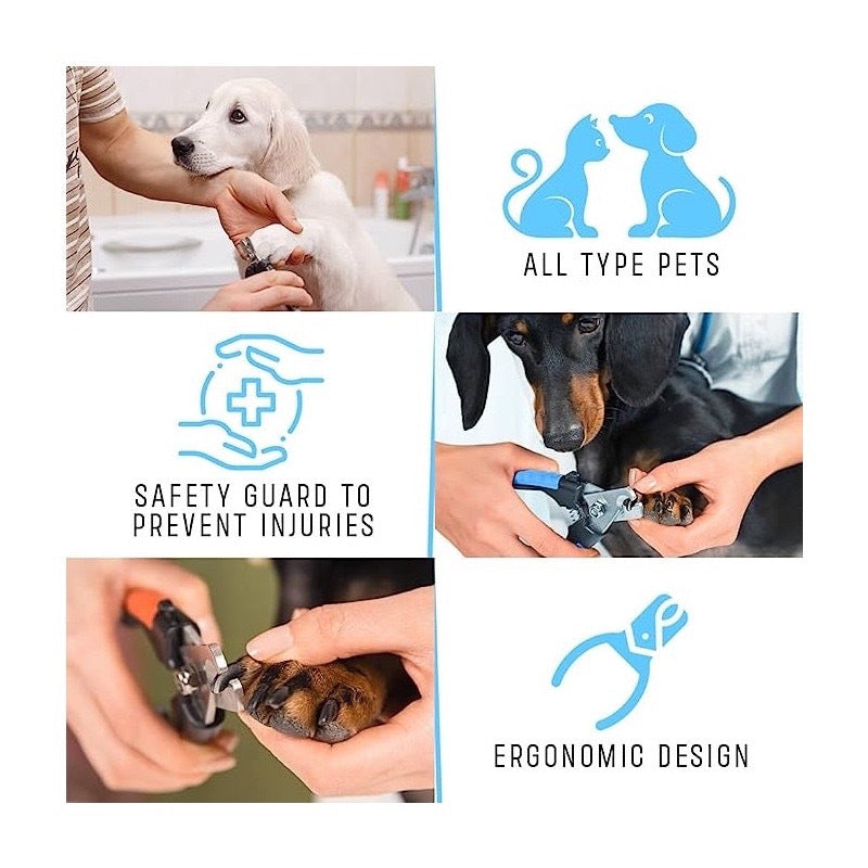 New Set Dog Nail Clippers for Large, Medium and Small Breed Professional Pet Nail Clipper Suitable for Cats, Rabbits and Guinea Pigs With Safety Lock and Protective Guard to Avoid Over Cutting