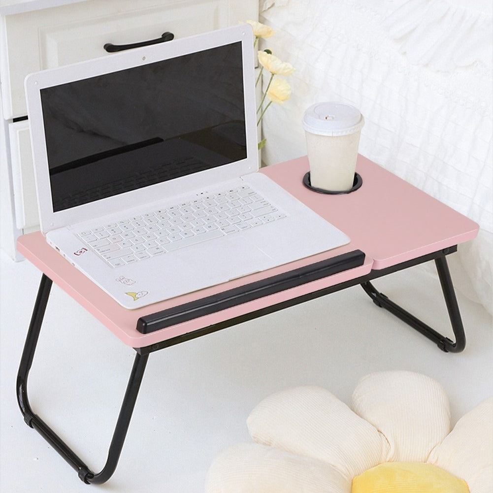 Laptop Desk Laptop Bed Table with Foldable Legs and Cup Slot, Reading Holder Notebook Stand with Adjustable Height Angle, Laptop Bed Tray for Bed Sofa Breakfast Work Study Reading