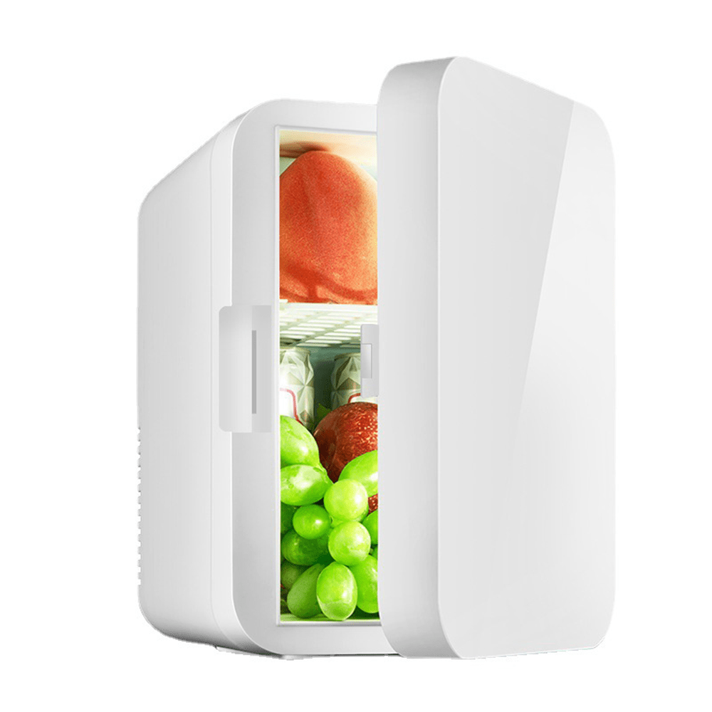 NEW Fridge With Dimmable LED Light Mirror, 8L Makeup Mini Fridge For Bedroom, Office & Dorm, Cooler & Warmer, Portable Small Refrigerator Food, White Travel Car Camping Refrigerator