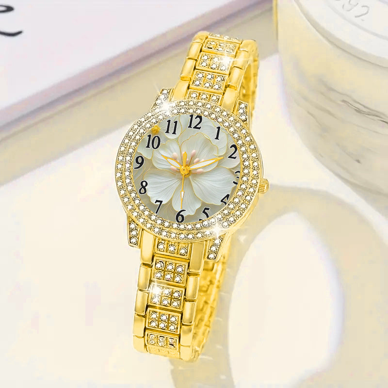NEW 6 PCS Set Minimalist Quartz Watch & Gift Set - Stainless Shockproof Wristwatch with Matching Necklace, Earrings, Bracelet & Ring - Elegant Digital for Birthdays,, Graduations - Luxury Matching