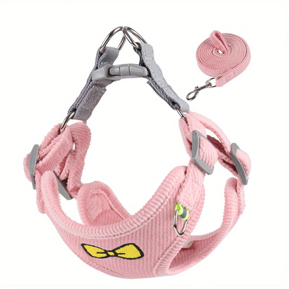 Anti-Breakaway Dog & Cat Harness Vest with Leash - Quick-Dry Breathable Adjustable Pet Vest, Comfortable All-Season Use, Easy Clean Design for Small Pets, Leash Included | Adjustable Pet Harness | Quickdry Material