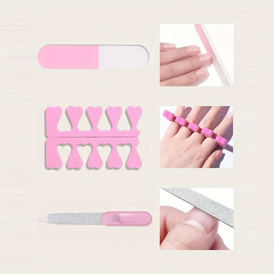 7-In-1 Nail Care Kit | Comes with a LED Lamp, Gel Nail Dryer, USB Nail Drill, Cuticle Pusher, Nail File, And Finger Separator - Perfect for Hand And Foot Treatments