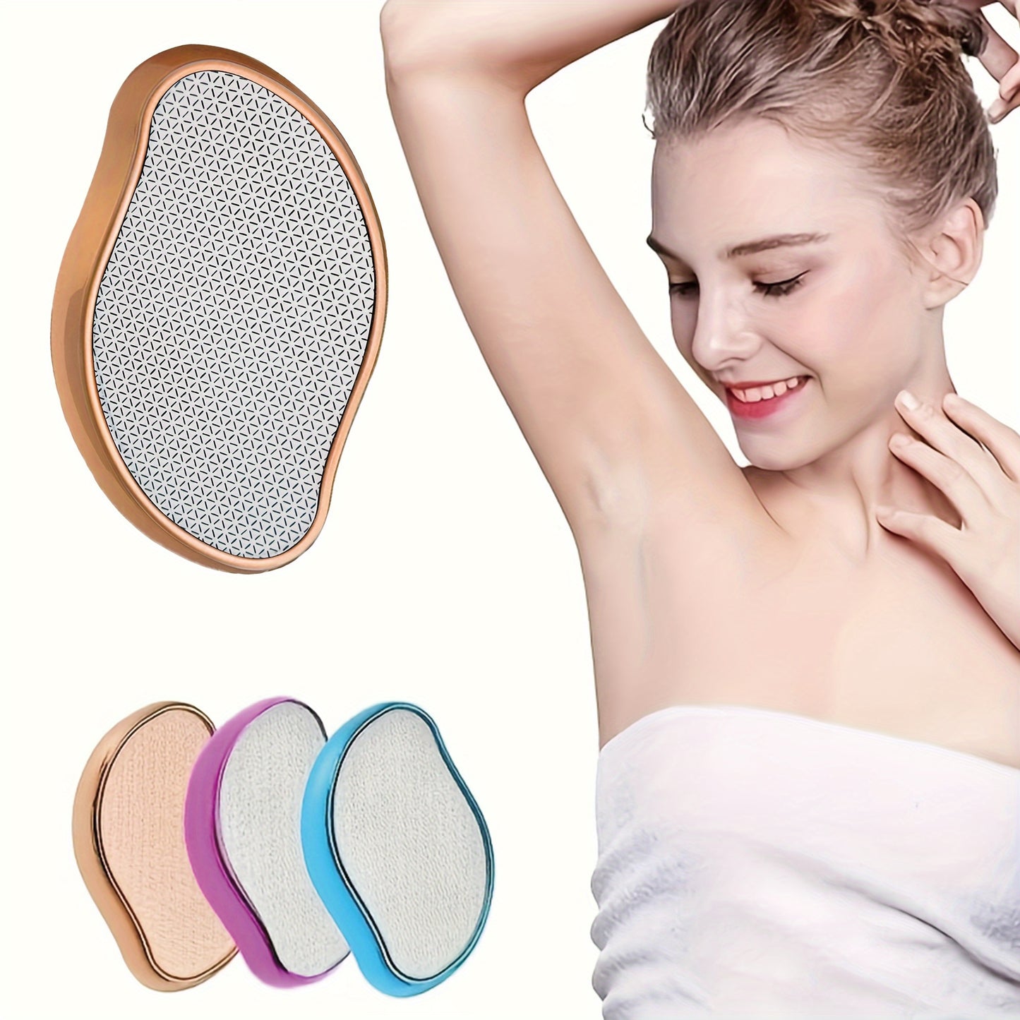 2 PCS Set of Shiny Rose Red Electroplated Bristle Exfoliating Epilator Gloves with Pattern - Unisex, Painless Exfoliation for Smooth Back, Arms, and Legs, Reusable and Waterproof Hair Removal Tool