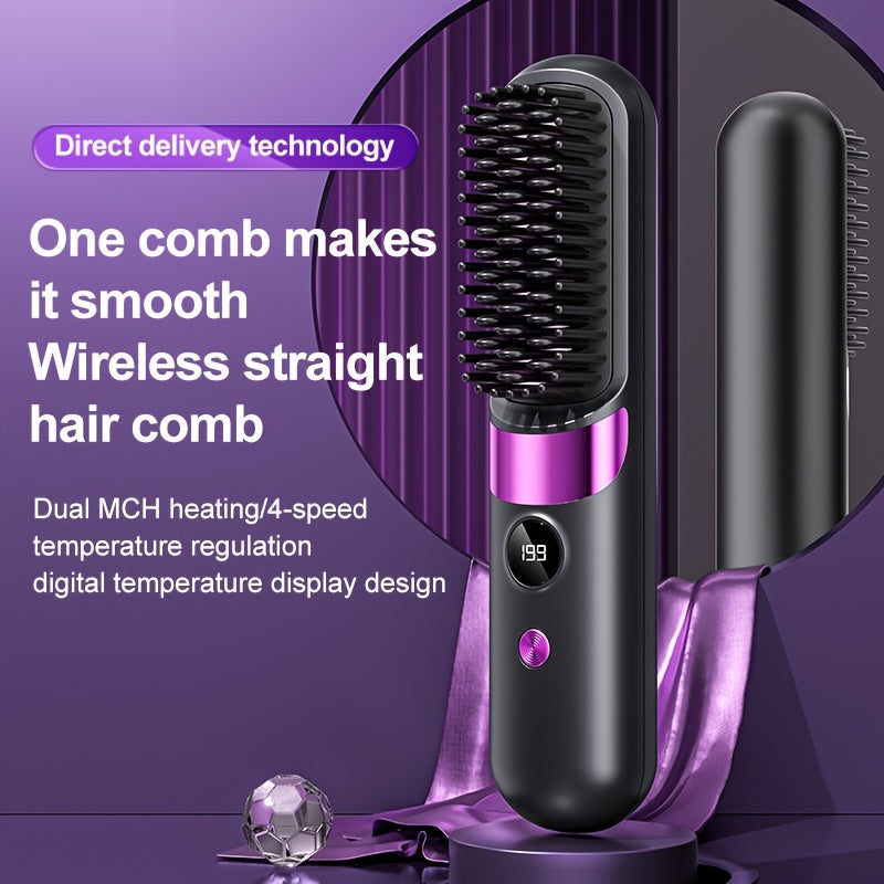 NEW Portable And Wireless Straightener, Quick, Constant Temperature Anti-Scald Design, Smart LED Digital Display, USB Charging, Exquisite And Lightweight, Suitable for Home Travel, an Ideal Gift for Women, Professional Stylin