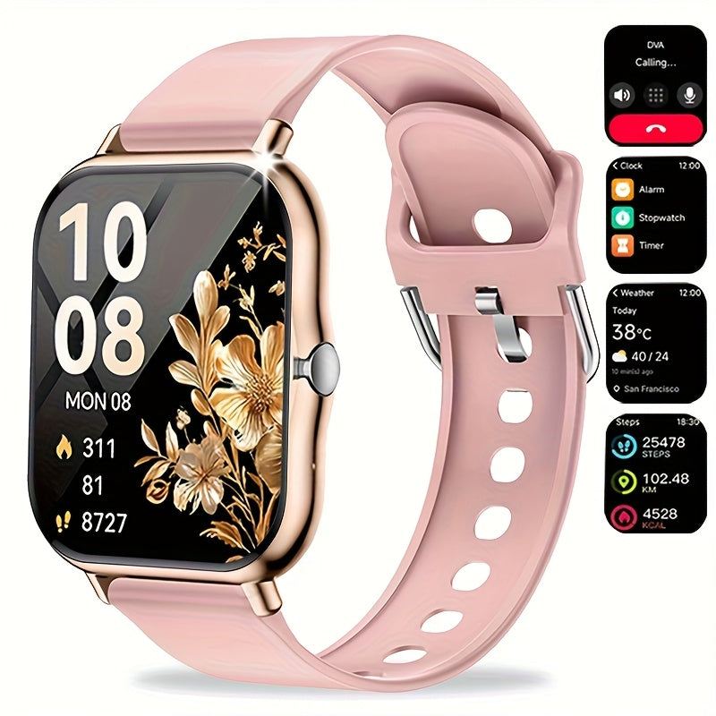 Full Touchscreen Smart Watch Compatible for Android & iPhone, Wireless Calling/Suitable for Android and iPhone, Wireless Smartwatch with 100+ Sports Modes, Alloy Case, Wireless 5.0, Phone Calls, Fitness Tracker for Men & Wome