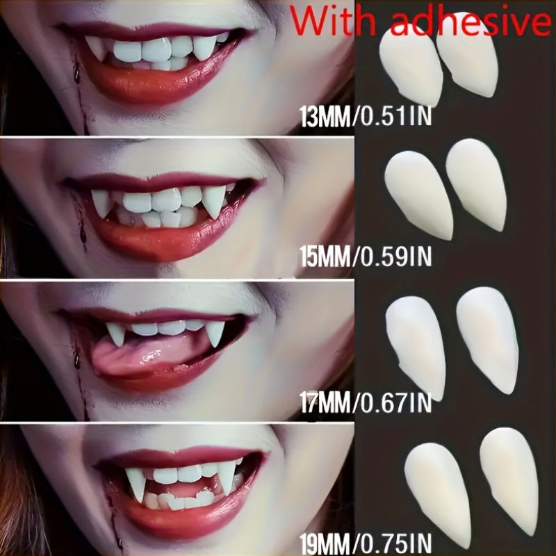 8 PCS Set of Halloween Costume Teeth, Suitable for Role-Playing And Christmas New Year Party Outfits, Made of Plastic, Fun Holiday Gift, Carnival Additions, Masquerade Costume, Thermoplastic Vampire Fangs