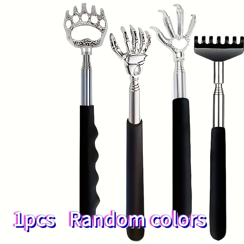Random 1 of 4 Styles 304 Stainless Steel Telescopic Rod with Metal Scraper Head - Heavy-Duty Collapsible Multi-Style, Portable & Compact for Survival, Camping, DIY, Outdoor (Rod Length Adjusts) - Durable Scraper/Shovel/Pickax