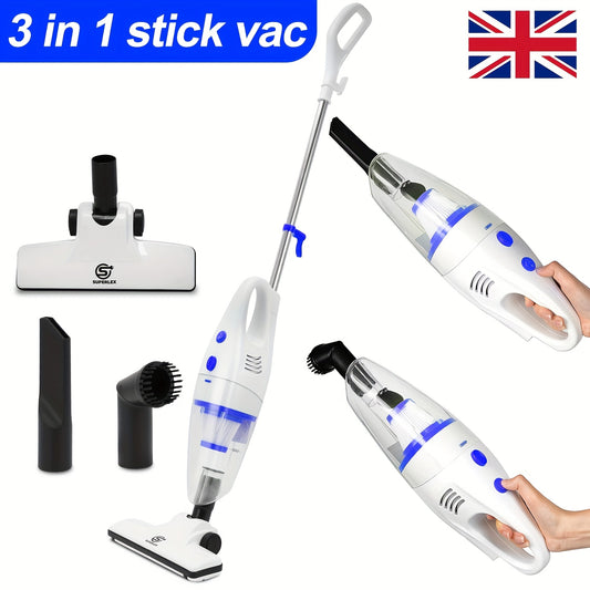 NEW Arrivals 600W Vacuum Cleaner with Cable 4-in-1 Upright Bagless Vacuum, Hand-Held Stick Vacuum Cleaner 16Kpa Suction with HEPA Filter for Animal Hair, Carpet, Rugs, Floor Home Cleaning Supplies