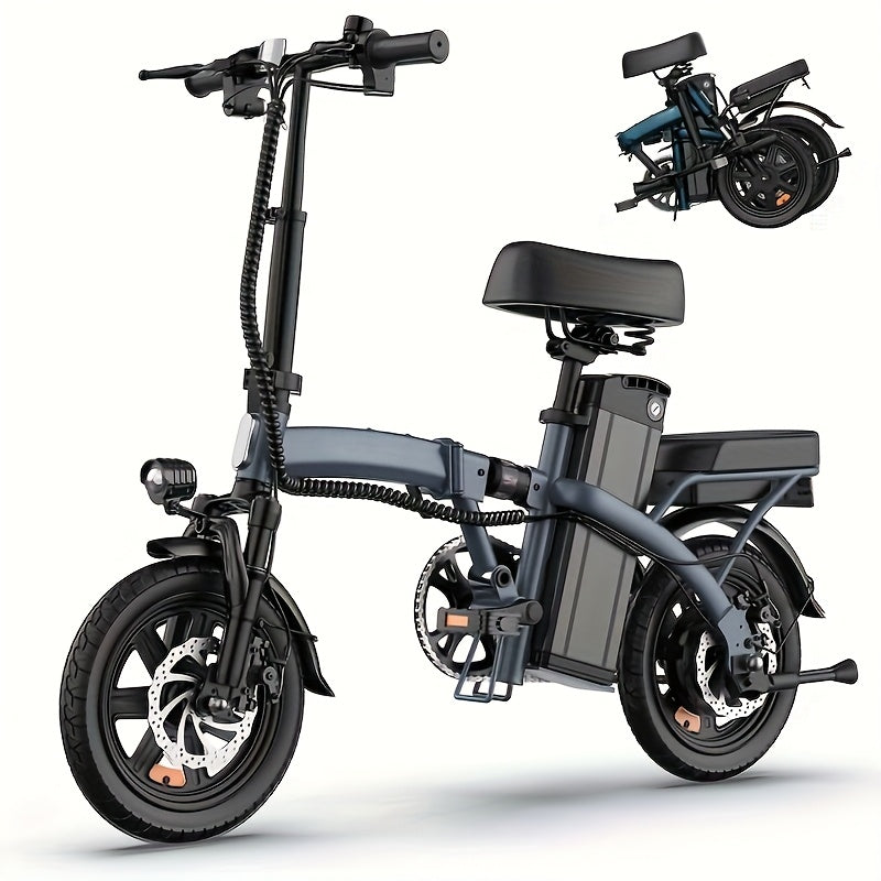 F1L Foldable Electric Bike 35.56cm Compact Portable E-Bike With 48V 7.5Ah Battery (40 Km Range), 250W Motor, 3 Riding Modes Ultra-Lightweight Space-Saving Design Perfect For Commuting, Travel Car Trunk Storage