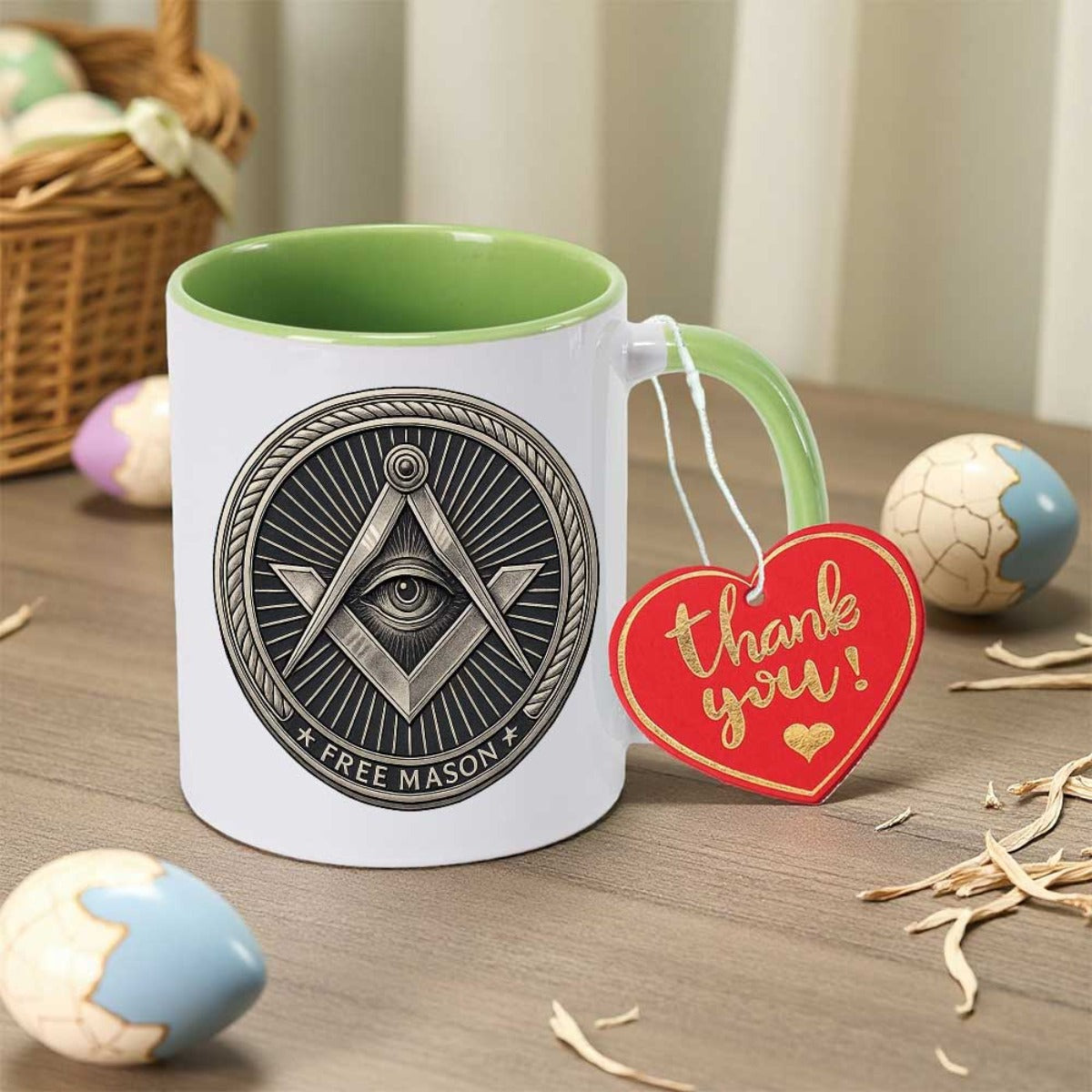 Hot Selling Secret Society 7 Colors Mug Office Water Ceramic Cup Coffee Cup Kitchen Household Cup Masonic Freemason Illuminati All Seeing Eye Symbol Pink Lightweight Buckle Closure