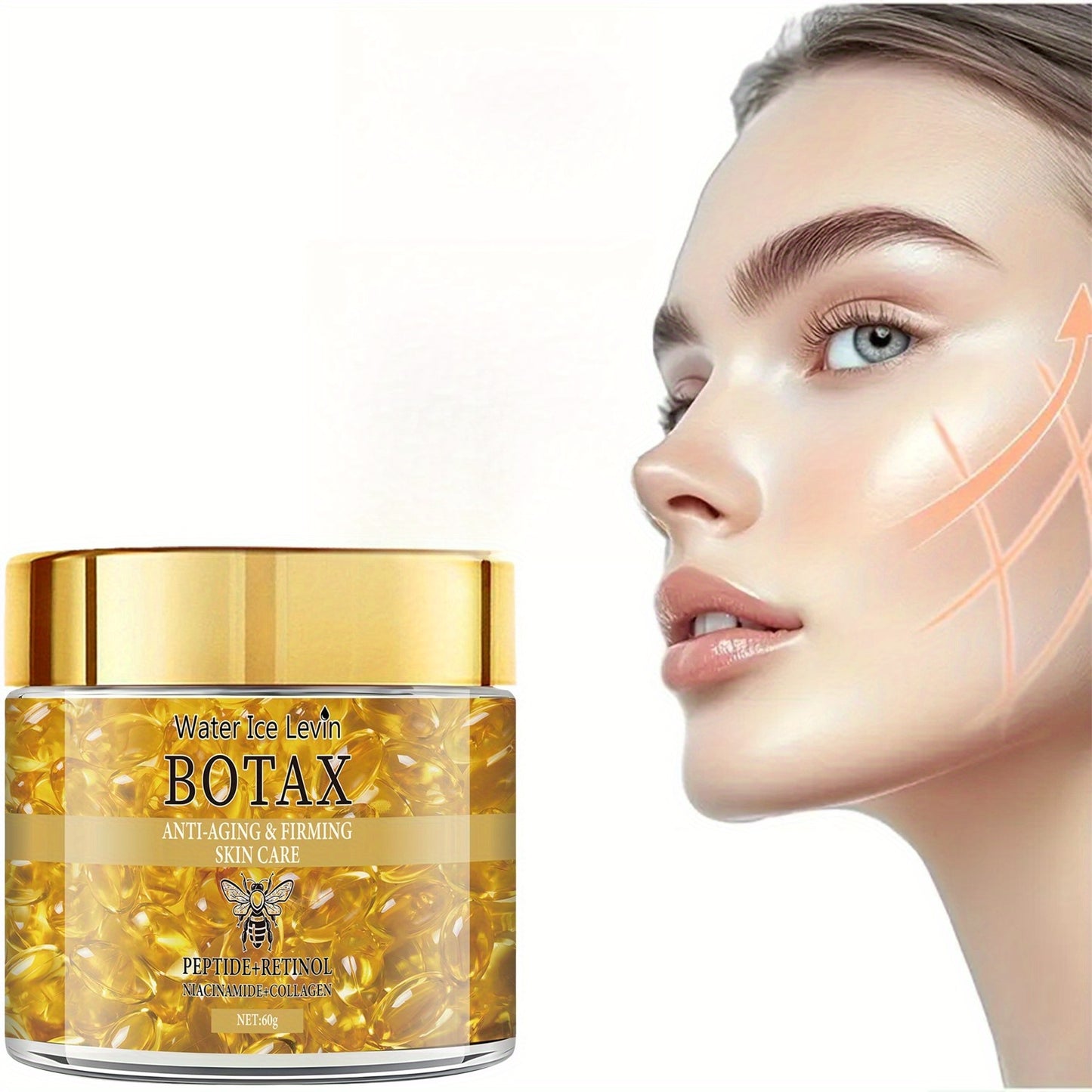 BOTAX Facial Firming Serum with Retinol, Collagen & Bee Venom, Moisturizing Cream for All Light Beige Types Including Dry, Sensitive, Mature, - Quick Results, Protein Skincare