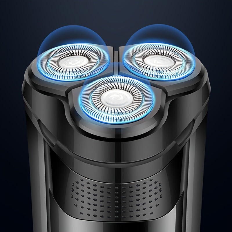 Men's Electric Shaver, Travel Hotels Business Trip Suitable for Dry And Wet Use, USB Rechargeable Rotary Razor, Perfect Holiday Present for Boyfriend, Husband, , Ideal Father's Day Gift
