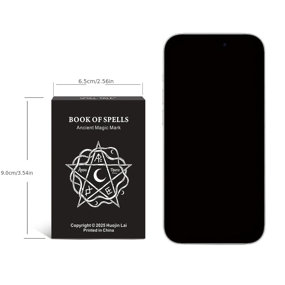 Book Of Spells | Tabletop Card Game Featuring 35 Dusty Forbidden Powers Of Divination And Oracle Cards | Perfect For Halloween/Christmas/Thanksgiving Gifts, Ideal For Game Nights | Smile Talk