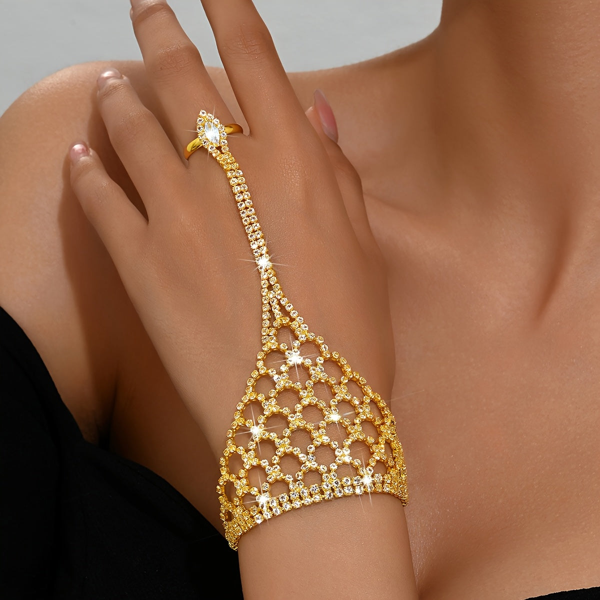 Stylish Women's Bracelet with Sparkling Rhinestones, Birthstones Perfect for Weddings, Latin Dance Parties, Fashionable Banquets, and Casual Wear Ladies Apparel Jewelry Accessories