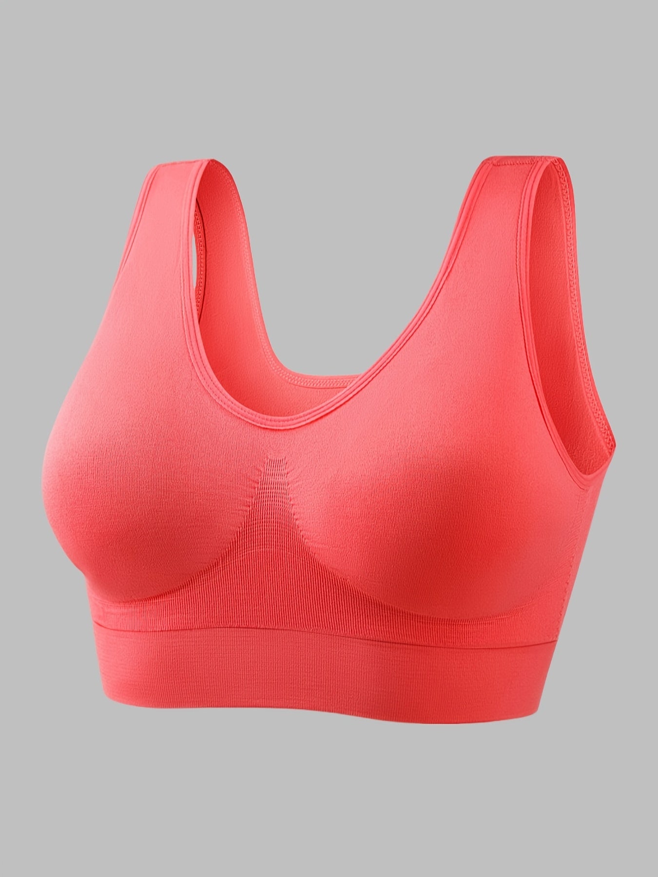 5 PCS Set S-2XL Plus Size Women's Sports Bras Set,  Solid Non Padded Seamless Running Versatile Bralette Outdoor Fitness Gym Yoga Pilates Bra Tops Big Girls Underwear Sets Sports Apparel Accessories